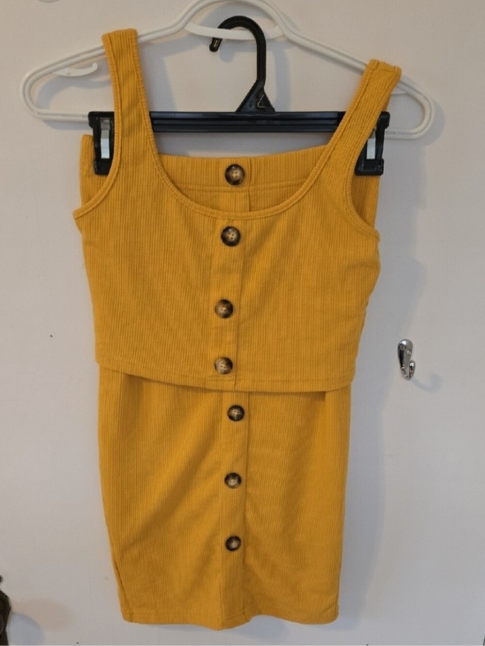2pcs Crop Top & Skirt Combo In Bright Summery Yellow